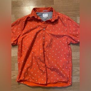 Denim & Flower kids size L flamingo pattern button up shirt